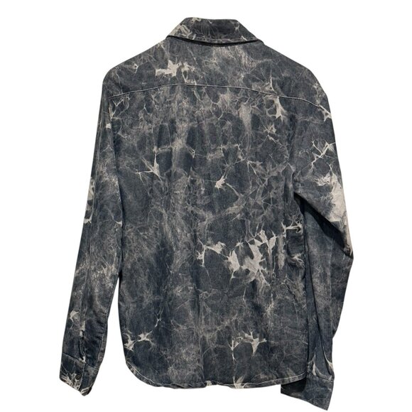 TheLees Button Down Gray Tie Dyes Long Sleeve Collared Shirt Mens Size Large - Picture 3 of 9